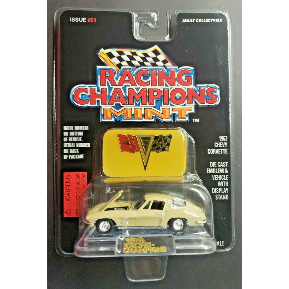 1996 Racing Champions Mint-1963 Chevy Corvette‎ #51 Tan 1:53 HW3